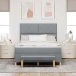 vidaXL Lit à ressorts avec matelas Gris clair 140 x 200 cm tissu