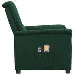 vidaXL Fauteuil électrique de massage Vert foncé Tissu