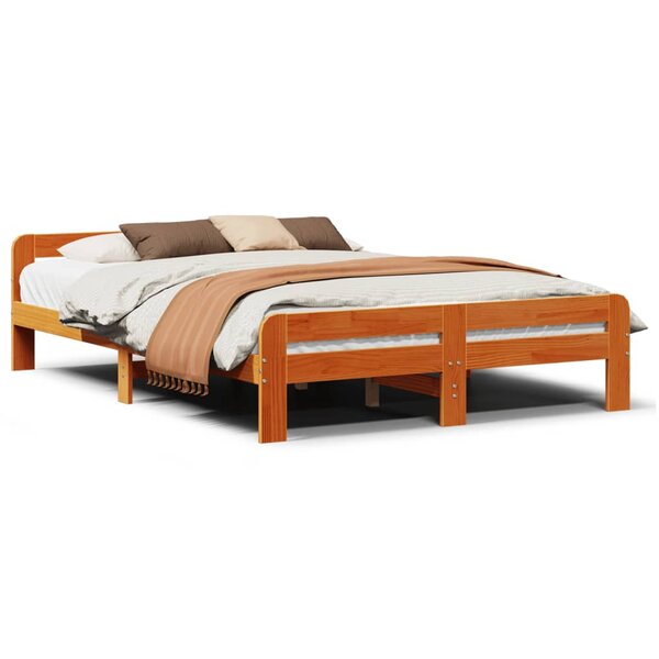 vidaXL Cadre de lit sans matelas cire marron 150x200cm bois pin massif