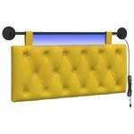 vidaXL Tête de lit suspendue Jaune Velours