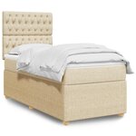 vidaXL Sommier à lattes de lit et matelas Crème 90x190 cm Tissu