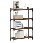 vidaXL Bibliothèque 4 niveaux chêne marron 80x30x120cm bois ingénierie