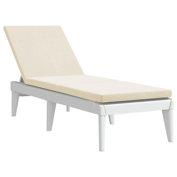 vidaXL Chaise longue avec coussin blanc 186x60x29 cm PP