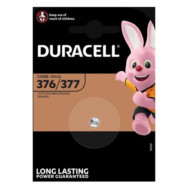 Pile oxyde argent 'Watch' 377/SR66 1 5 Volt DURACELL