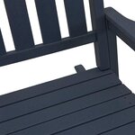 vidaXL Chaise à bascule de jardin Bleu marine HDPE