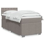vidaXL Sommier à lattes de lit avec matelas Taupe 100x200 cm Tissu