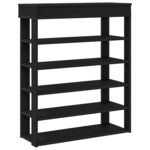 vidaXL Étagère à chaussures noir 80x30x98 cm bois d'ingénierie