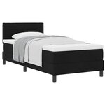 vidaXL Lit à ressorts avec tête de lit Noir 100 x 200 cm tissu