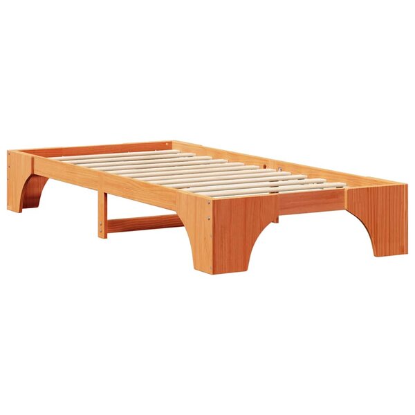 vidaXL Cadre de lit Marron cire 197 x 82 x 30 cm Bois massif en pin