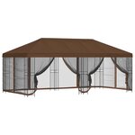 vidaXL Gazebo avec murs latéraux 6 x 3 m Marron Polyester et Acier