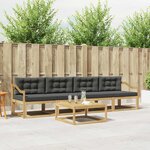 vidaXL Ensemble de canapés d'extérieur 4 Pièces Blanc et anthracite