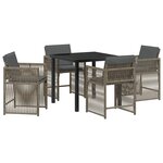 vidaXL Ensemble de salle à manger pour jardin 5 Pièces Gris polyrotin