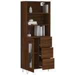 vidaXL Buffet haut Chêne marron 69 5x34x180 cm Bois d'ingénierie