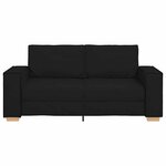 vidaXL Canapé 2 places Noir 140 cm Tissu
