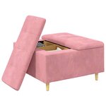 vidaXL Pouf de rangement avec coussin Rose 80 x 80 x 45 cm Velours