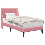 vidaXL Cadre de lit avec tête de lit Rose 100 x 200 cm Velours