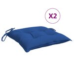 vidaXL Coussins de chaise 2 Pièces bleu 40x40x7 cm tissu oxford