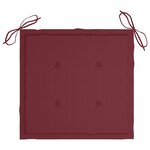 vidaXL Chaises de jardin coussins rouge bordeaux lot de 2 Teck massif