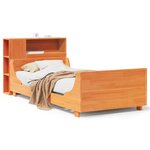 vidaXL Cadre de lit sans matelas cire marron 90x200 cm bois pin massif