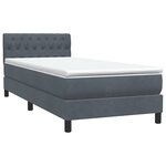 vidaXL Sommier à lattes de lit et matelas gris foncé 80x220 cm velours