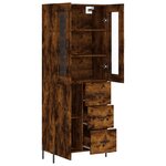 vidaXL Buffet haut Chêne fumé 69 5x34x180 cm Bois d'ingénierie