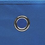 vidaXL Boîtes de rangement avec couvercle 4 Pièces Bleu 32x32x32 cm Tissu