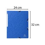 Chemise à élastiques sans Rabats carton 400g 24x32 cm Bleu EXACOMPTA