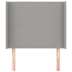 vidaXL Tête de lit avec oreilles Gris clair 103x16x118/128 cm Tissu
