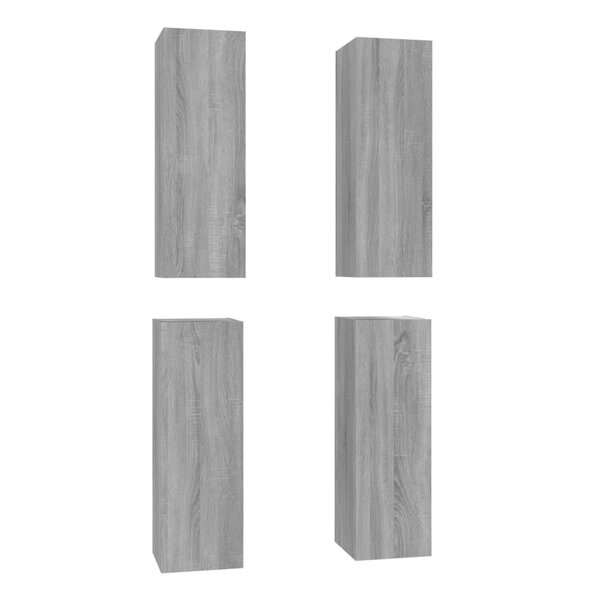 vidaXL Meubles TV 4 Pièces Sonoma gris 30 5x30x90 cm Bois d'ingénierie