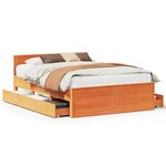 vidaXL Cadre de lit sans matelas avec tête de lit brun cire 160x200 cm