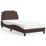 vidaXL Cadre de lit avec LED sans matelas Zadar marron 80x200 cm