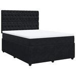 vidaXL Sommier à lattes de lit et matelas Noir 160x200 cm Velours