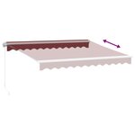 vidaXL Auvent manuel rétractable avec LED bordeaux 300x250 cm