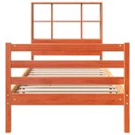 vidaXL Lit bibliothèque sans matelas cire marron 100x200cm bois massif