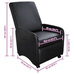 vidaXL Fauteuil pliable noir similicuir