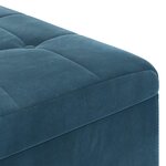 vidaXL Pouf de rangement avec coussin Bleu 60 x 60 x 45 cm Velours