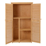 Armoire de jardin abri jardin remise pour outils sur pied dim. 87L x 47l x 160H cm 2 étagères portes persienne toit bitumé étanche bois massif pin pré-huilé