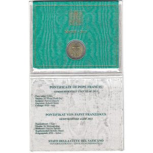2 euros commémorative Vatican 2013 - GMG à Rio de Janeiro en coffret BU.