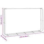 vidaXL Portant de bois de chauffage 250x25x150 cm acier galvanisé