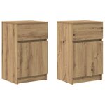 vidaXL Tables de chevet 2 Pièces chêne artisanal 39x35x65 cm