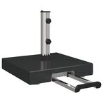 vidaXL Base de Parasol sur Roulettes avec Poignée Granit Noir 29 kg Carrée
