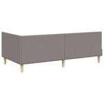 vidaXL Cadre de lit d'angle Taupe 90 cm x 190 cm Tissu et Contreplaqué