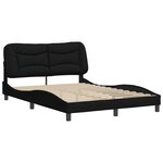 vidaXL Cadre de lit sans matelas Hvar noir 140x190 cm tissu