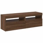 vidaXL Meubles TV 2 Pièces avec lumières LED Chêne marron 60x35x40 cm