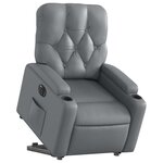vidaXL Fauteuil inclinable électrique gris similicuir