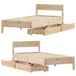 vidaXL Cadre de lit sans matelas 90x190 cm bois de pin massif