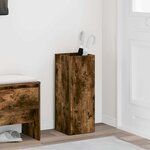 vidaXL Porte-parapluie Chêne fumé 25 x 24 5 x 64 cm Bois d'ingénierie