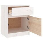 vidaXL Table de chevet Blanc 40x31x50 cm Bois de pin massif