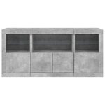 vidaXL Buffet avec lumières LED gris béton 142 5x37x67 cm