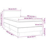 vidaXL Sommier à lattes de lit avec matelas et LED Vert foncé 90x200cm